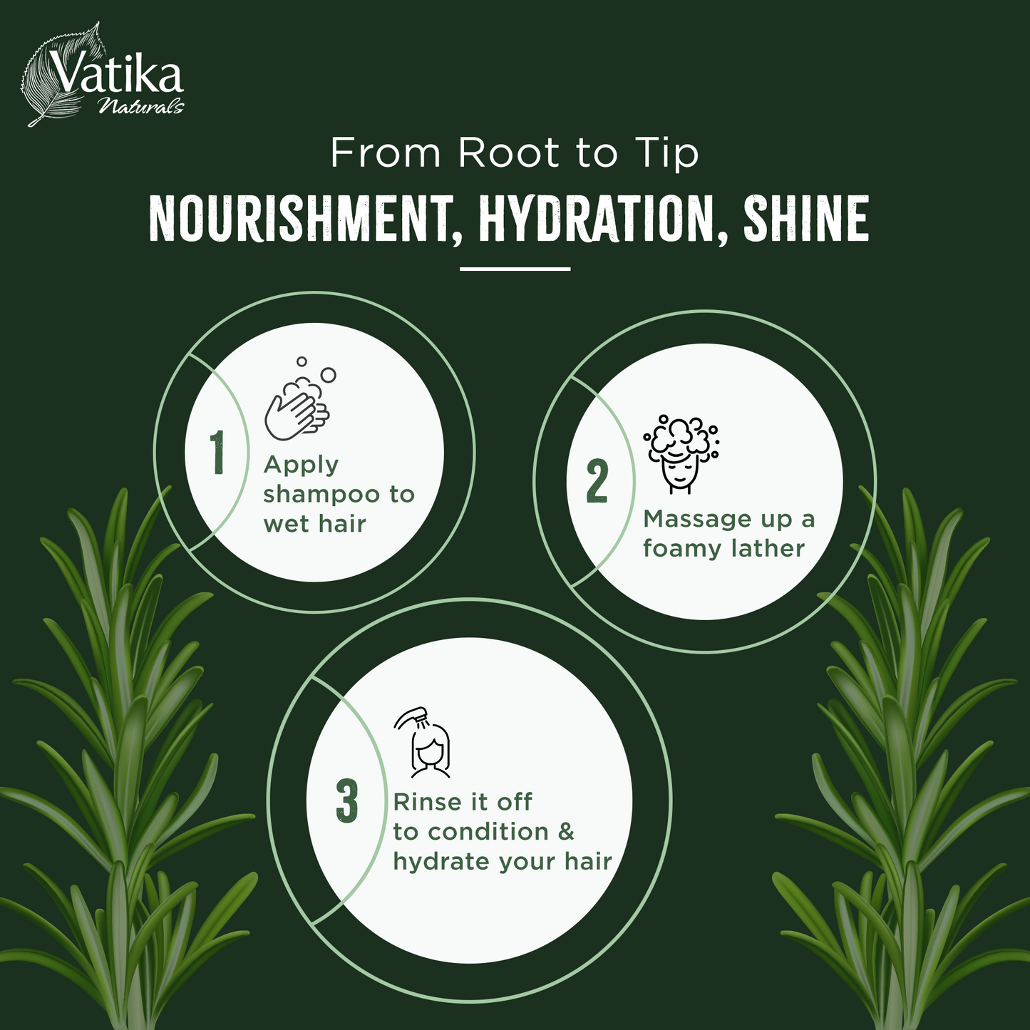 Vatika Natural Rosemary Shampoo- 425 Ml