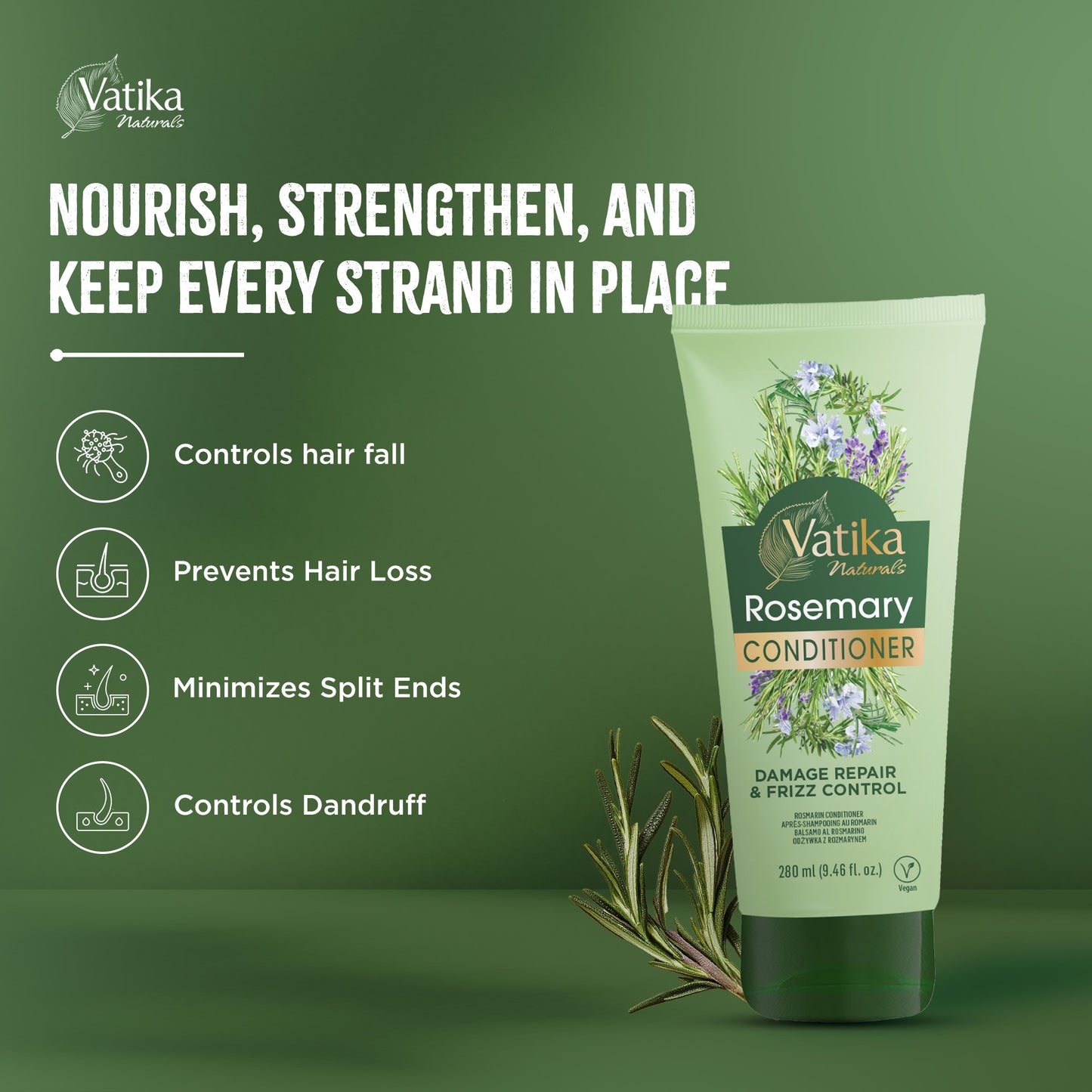 Vatika Natural Rosemary Conditioner - 280ml