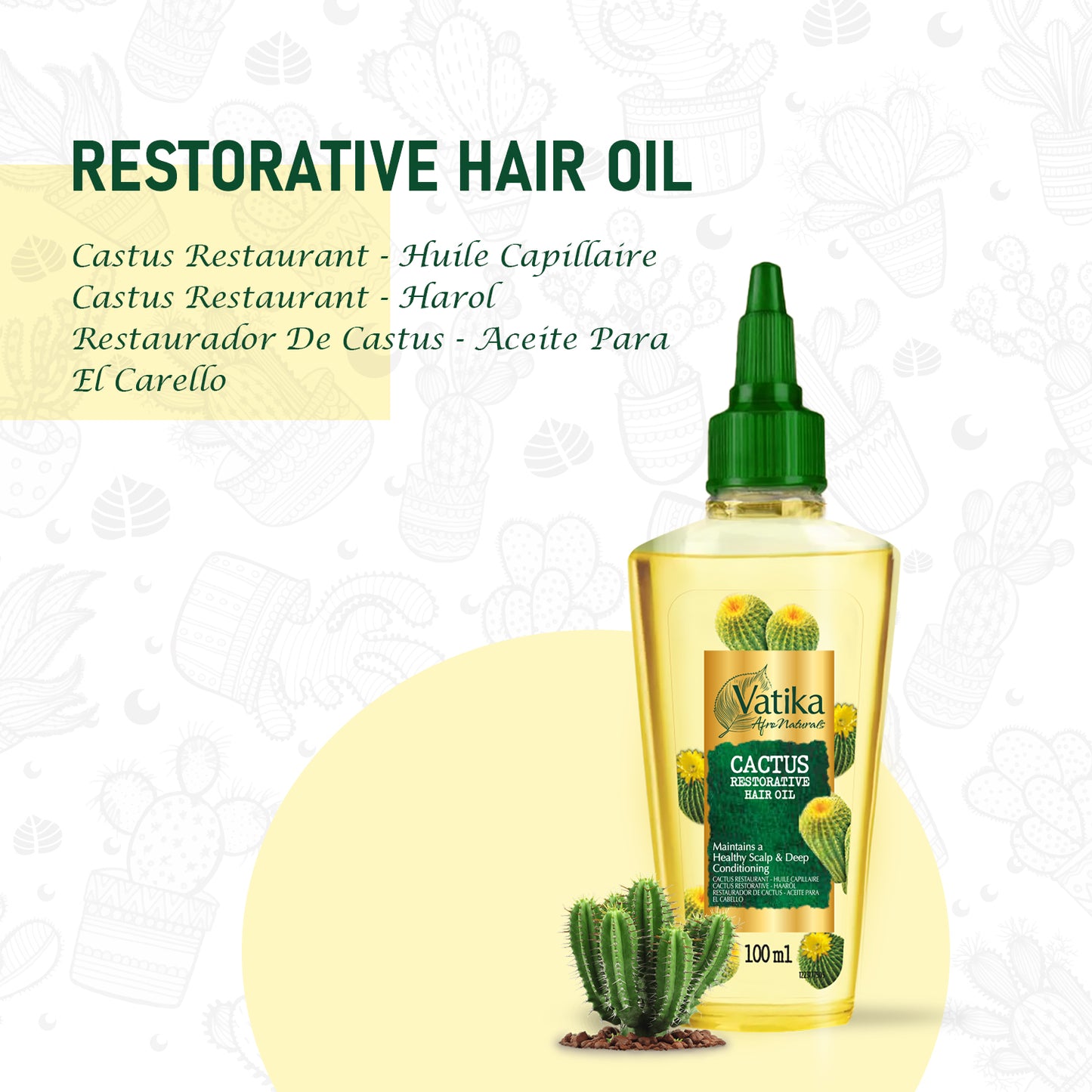 Vatika Naturals Curls Cactus Hair Oil - 100ml