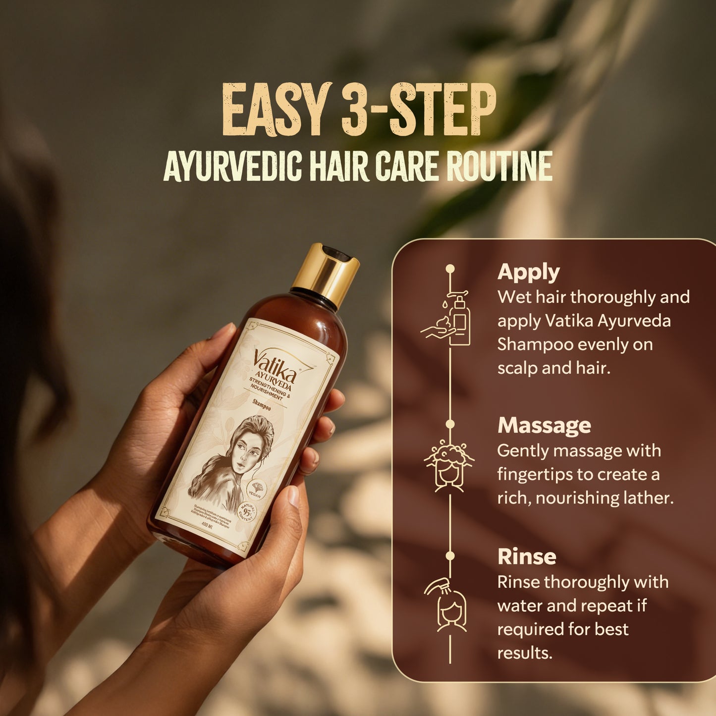 Vatika Ayurveda Strengthening & Nourishment Shampoo I 400 ml