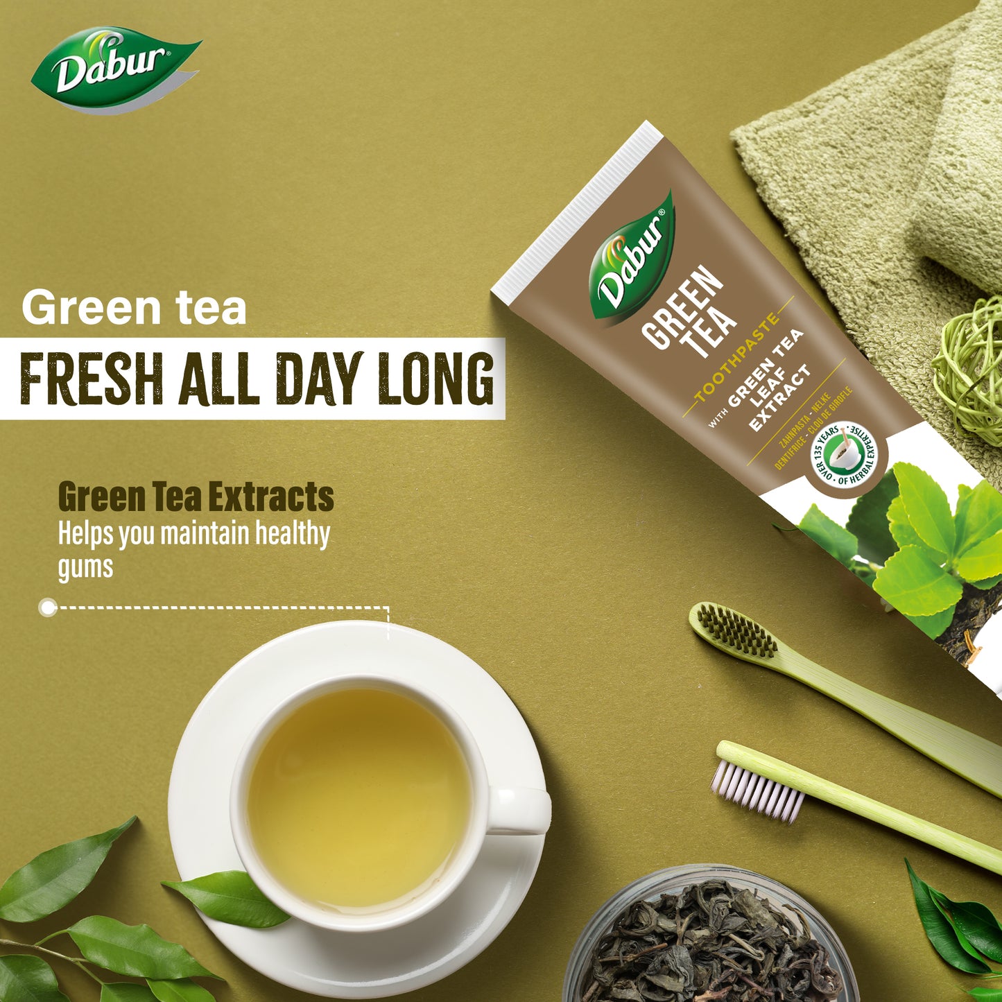 Dabur Organic Green Tea Toothpaste - 100 ml