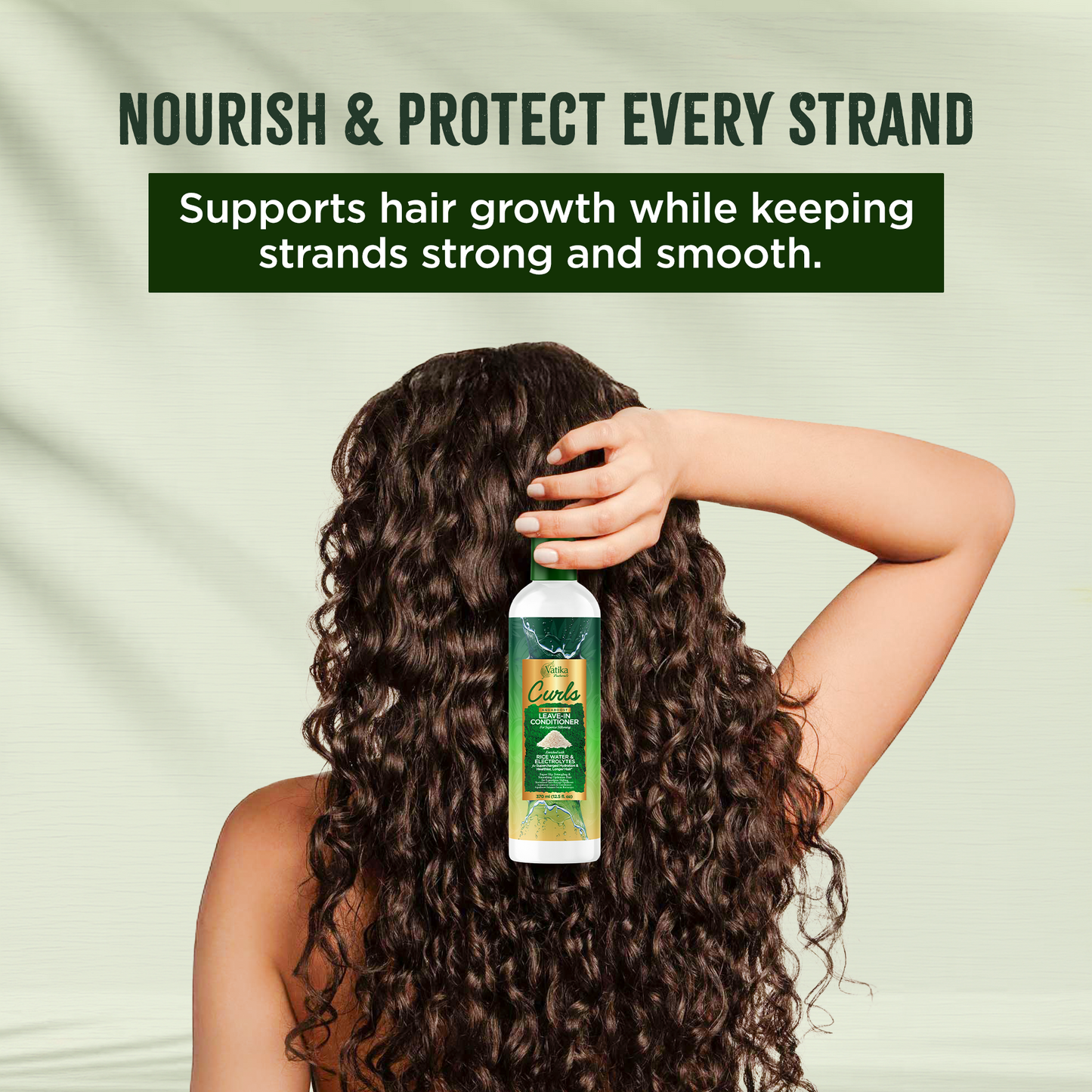 Vatika Naturals Curls AQUABOOST Leave-In Conditioner with Rice Water & Electrolytes 370 ml