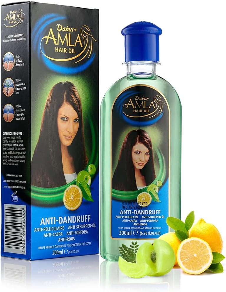Dabur Amla Hair Oil Anti-Dandruff – 200 Ml, Mit Amla, Zitrone, Rosmarin, Gegen Schuppen