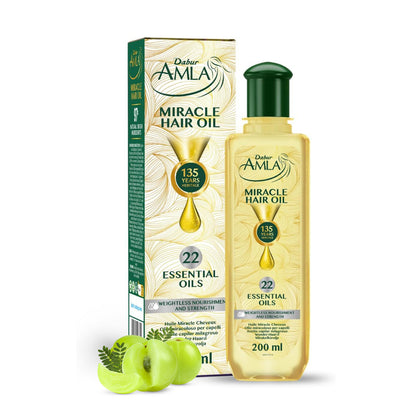 Dabur Amla Miracle Oil - 200ml | Infused With 22 Ayurvedic Essential Oils