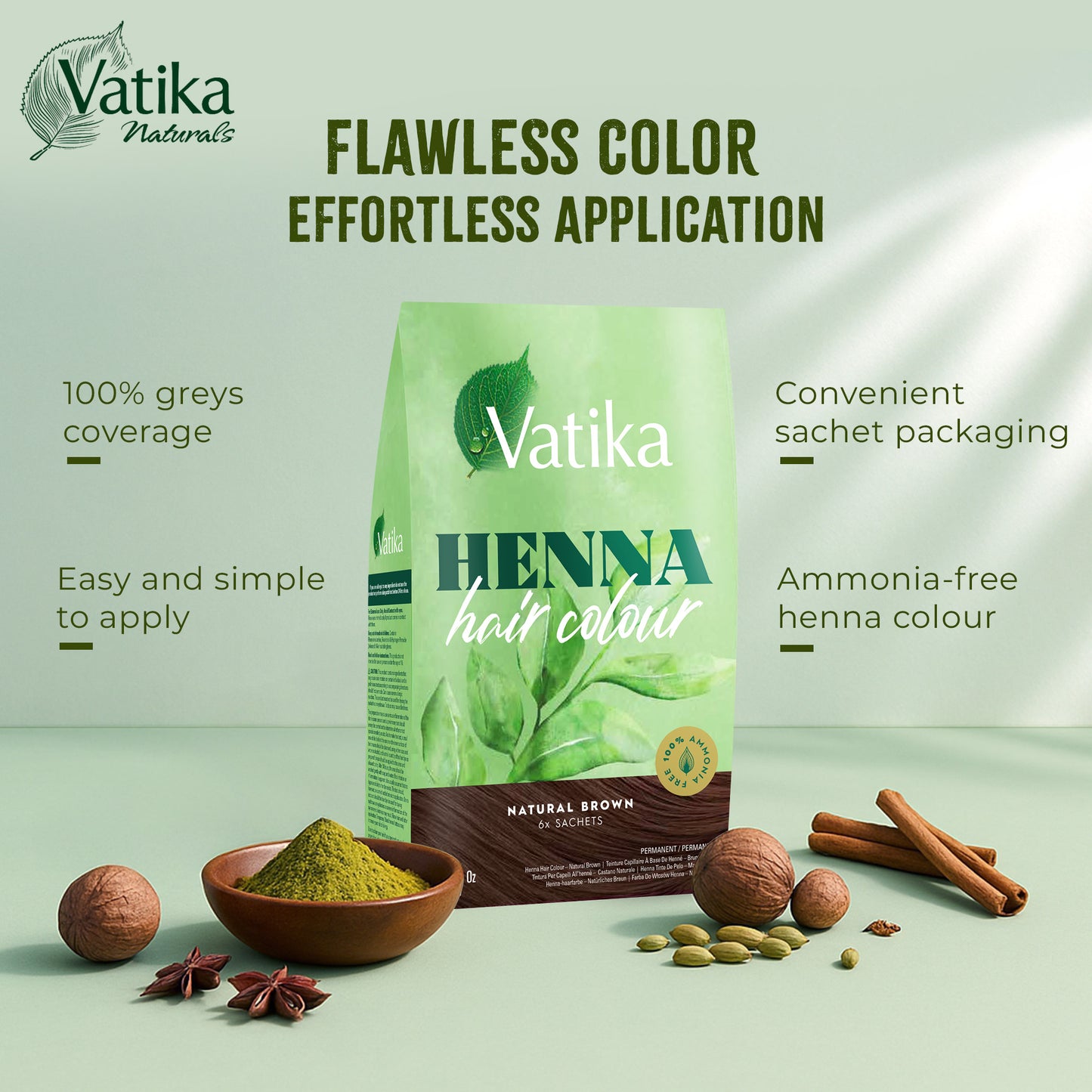 Vatika Henna Hair Colour - Natural Brown