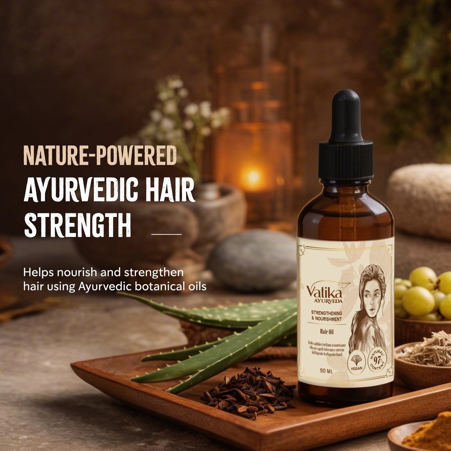 Vatika Ayurveda Strengthening & Nourishment Hair Oil I 90ml