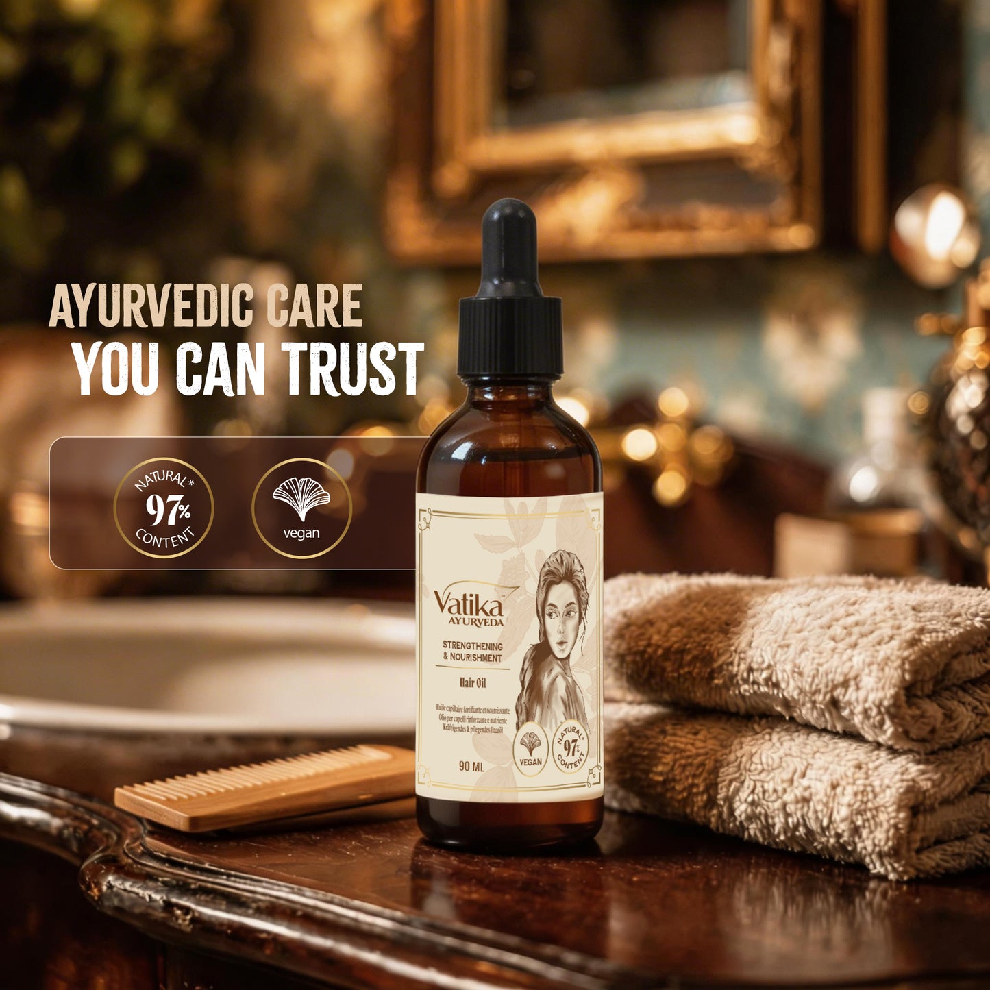 Vatika Ayurveda Strengthening & Nourishment Hair Oil I 90ml