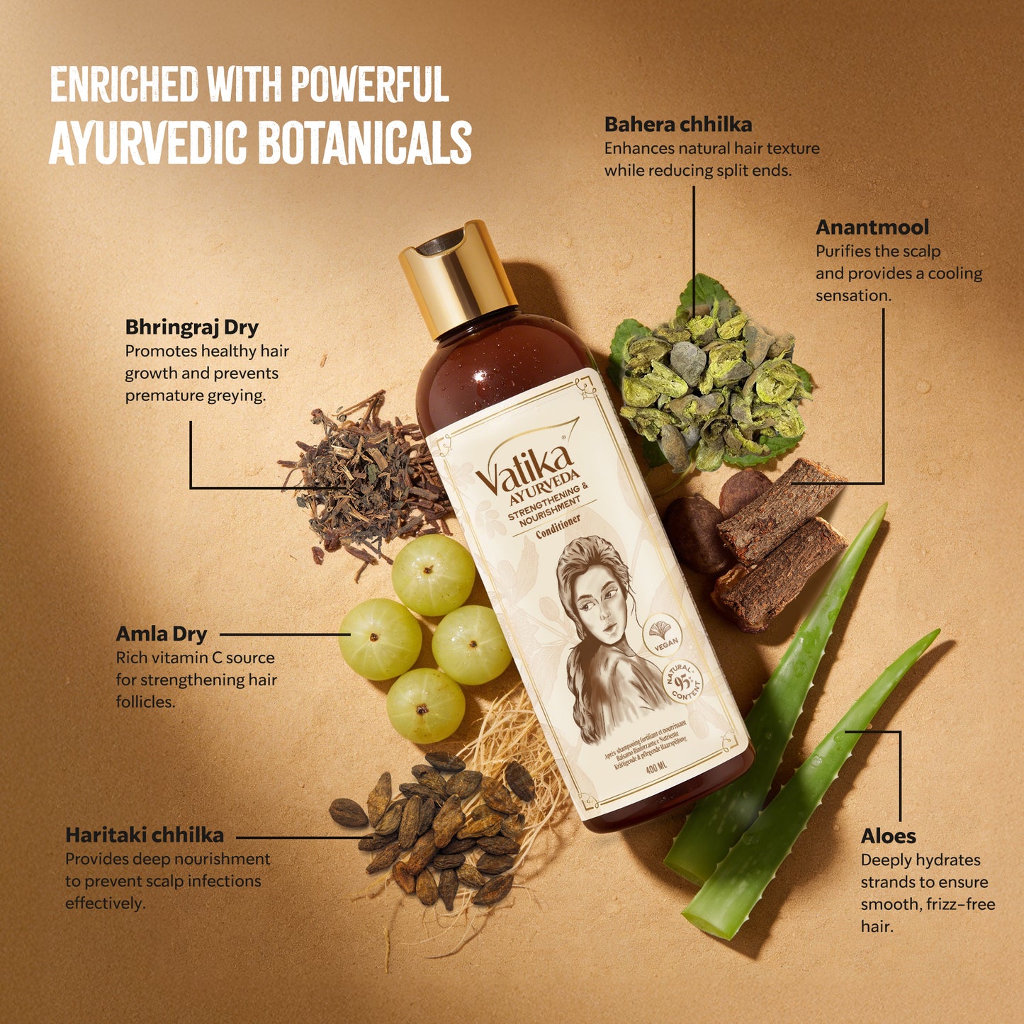 Vatika Ayurveda Strengthening & Nourishment Conditioner I 400 ml